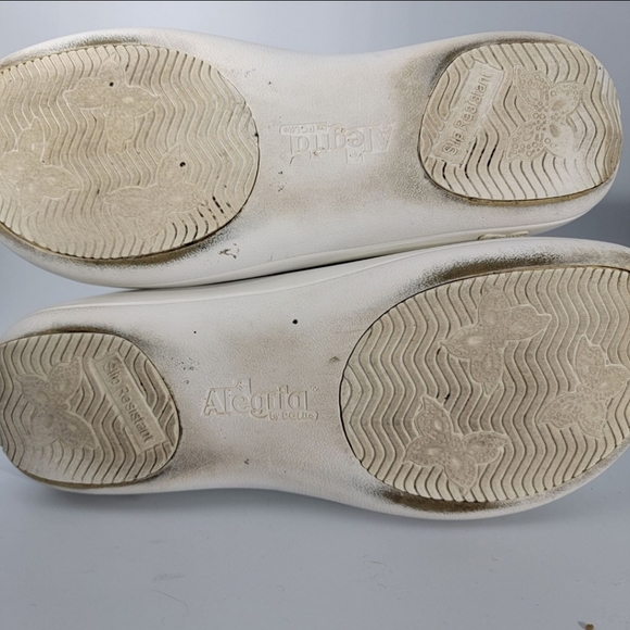 Alegria Slip On Comfort Shoe White Leather 36 Removable Insole Nursing Medical - Picture 10 of 12